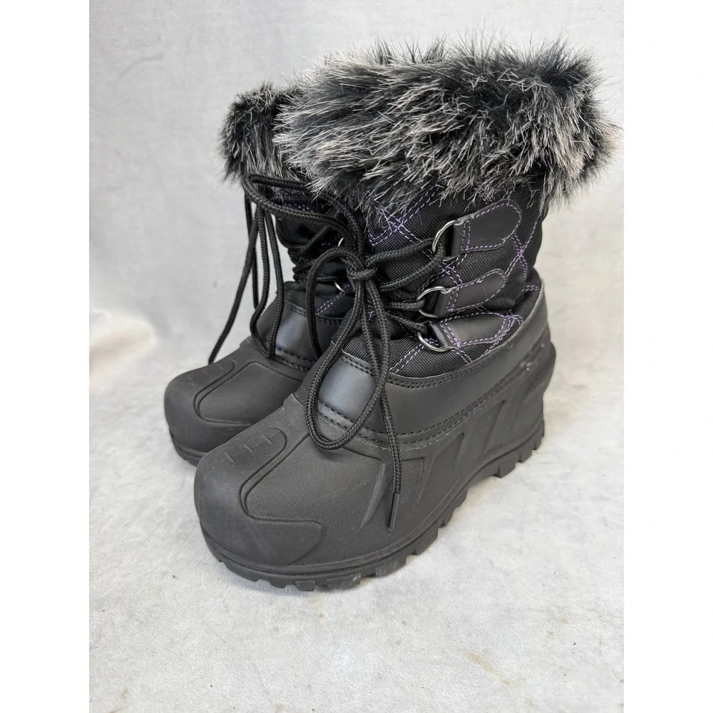 Itasca‎ Boots Womens Size 4 Black Faux Fur Winter Snow Waterproof Cold Weather